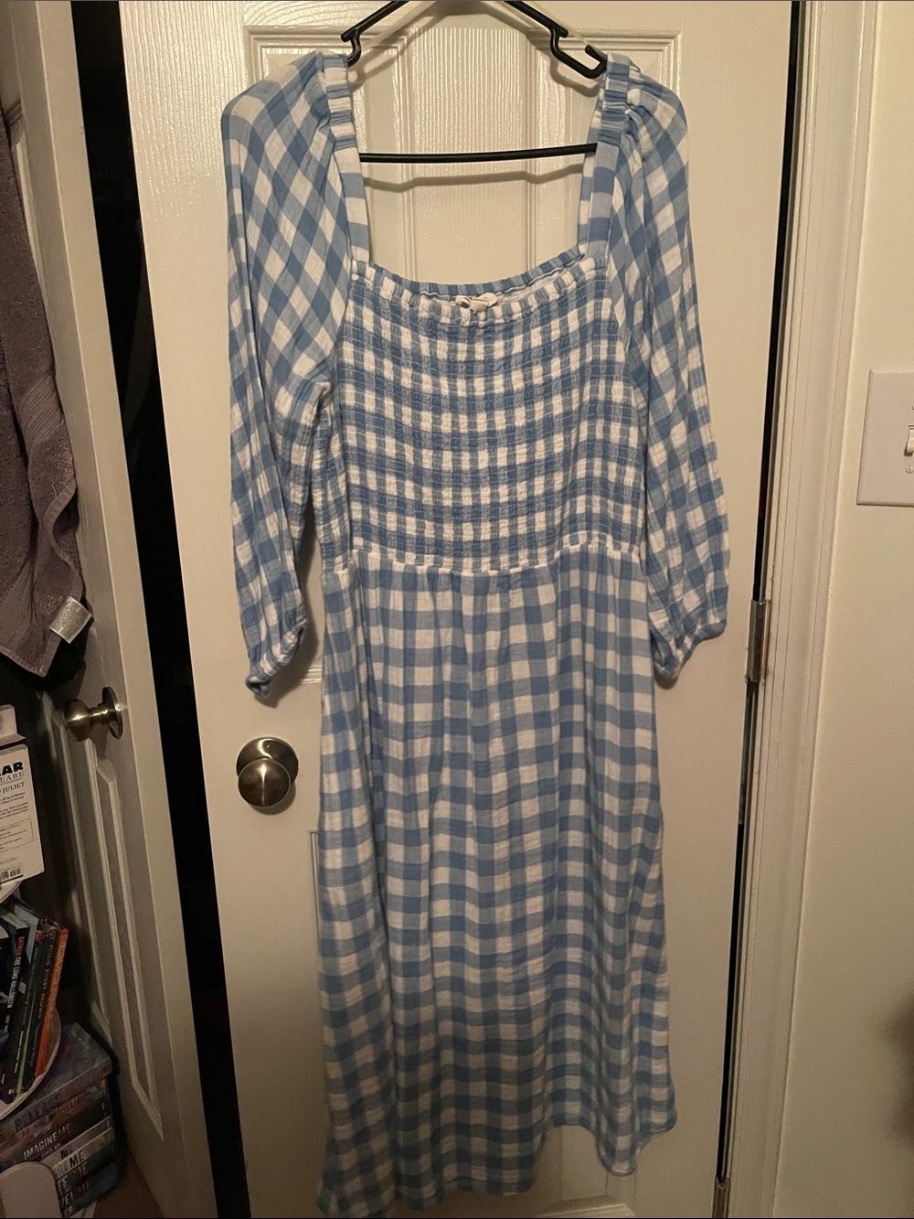 beachlunchlounge Blue and White Gingham Maxi Dress